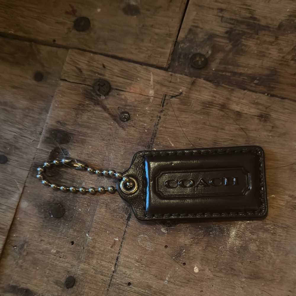Coach Dark Brown Leather Keychain